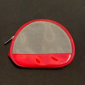 Lancôme cosmetic bag - red with black houndstooth